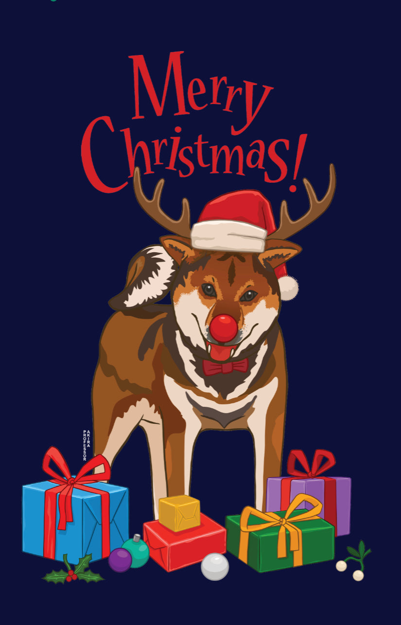 Shiba Inu Christmas Card - Sesame Breed